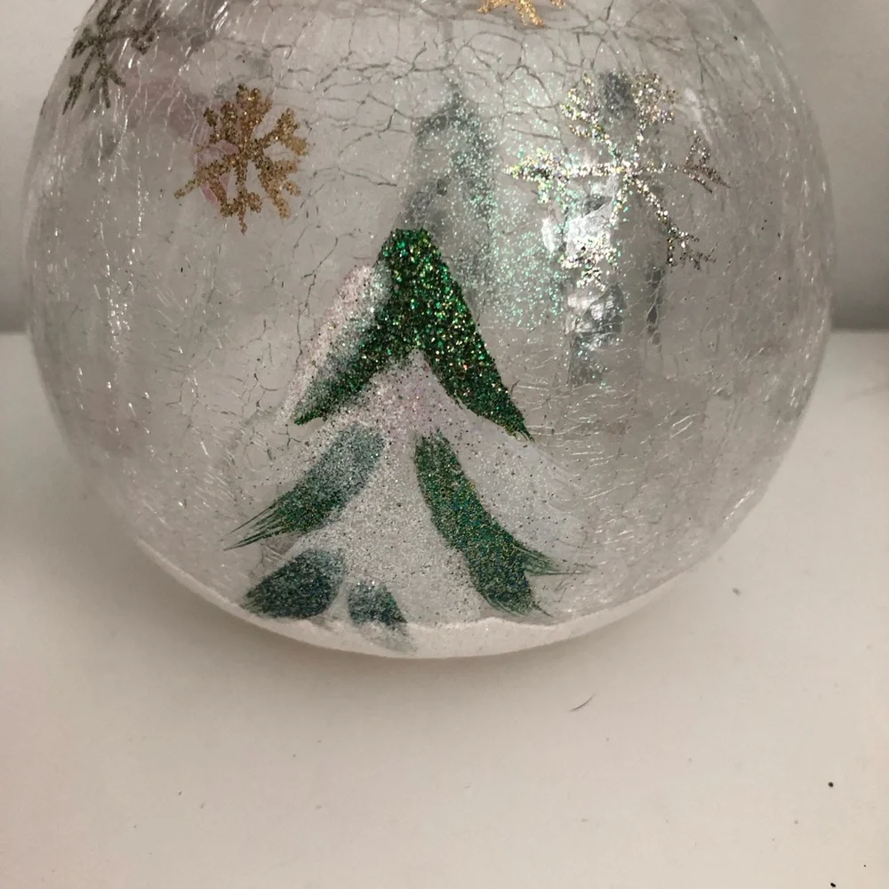 Lighted Hand Painted Festive Christmas Globes